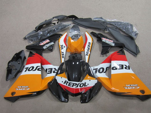 2011-2016 Orange White Red Glossy Black Repsol Honda CBR125R Motorcycle Fairings
