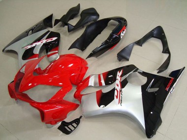 2004-2007 Silver Red Glossy Back Honda CBR600 F4i Abs Motorcycle Fairings