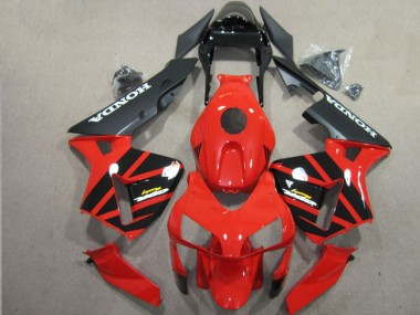 2003-2004 Red Glossy Black Matte Black Honda CBR600RR Motorcycle Fairing