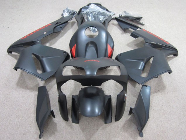 2003-2004 Matte Black Red Honda CBR600RR Motorcycle Fairings