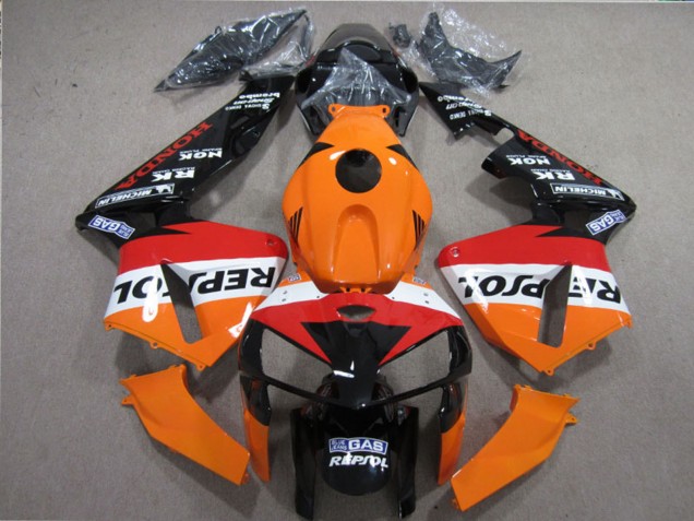 2005-2006 Orange White Red Glossy Black Repsol Honda CBR600RR Motorcycle Fairings Kits