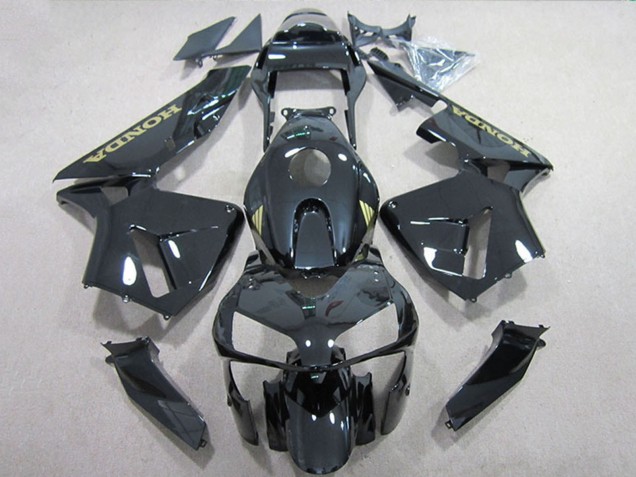 2005-2006 Glossy Black Gold Decal Honda CBR600RR Motorcycle Fairings