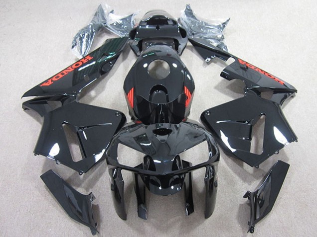 2005-2006 Black with Red Honda CBR600RR Motorcycle Fairings