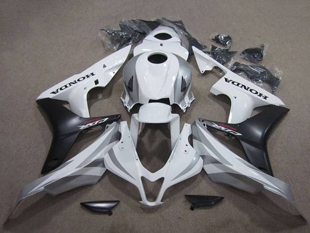2007-2008 White Matte Black Honda CBR600RR Bike Fairings