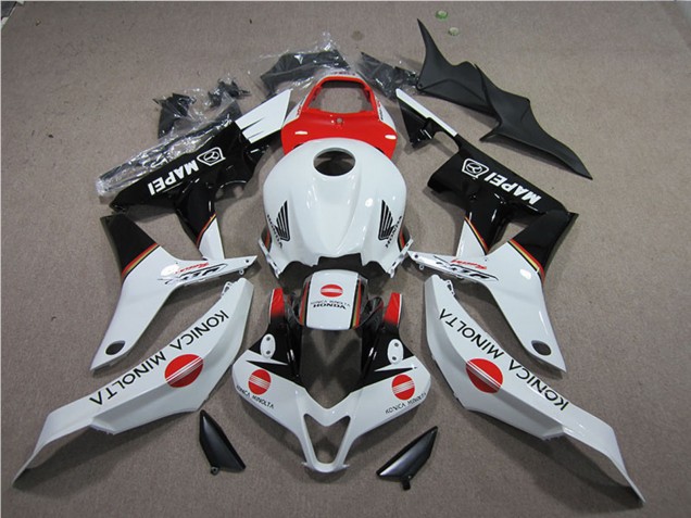 2007-2008 White Red Glossy Black Konica Minolta MAPEI Honda CBR600RR Motorcycle Fairings