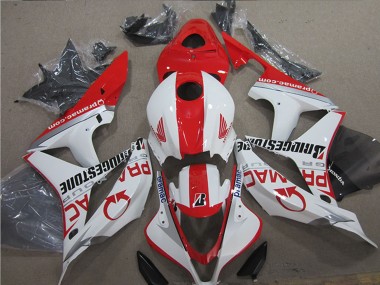 2007-2008 White Red Pramac Bridgestone Honda CBR600RR Motorcycle Fairings