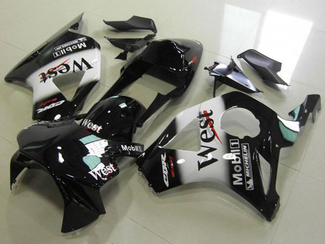 2002-2003 Glossy Black White West Honda CBR900RR 954 Motorcycle Fairings