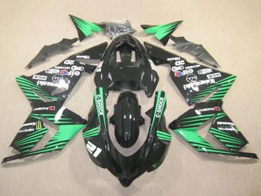 2004-2005 Black Green C-Shock Monster Kawasaki ZX10R Motorcycle Fairings