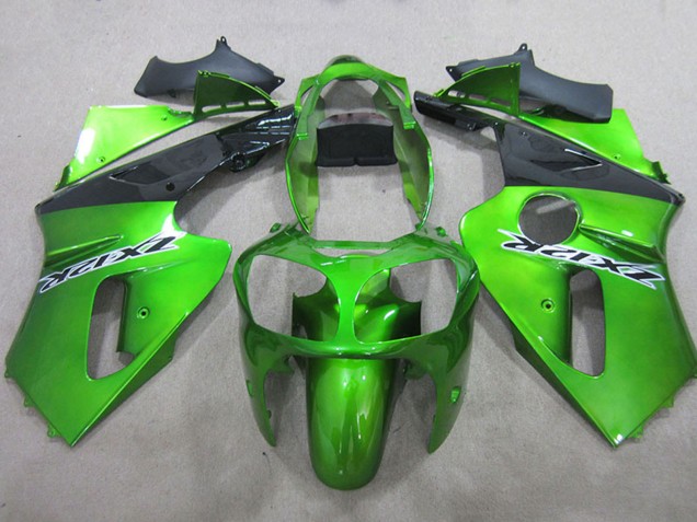 2000-2001 Green Matte Black Kawasaki ZX12R Motorcycle Fairings