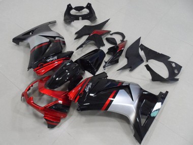 2008-2012 Red Silver Glossy Black Kawasaki ZX250R Motorcycle Fairings