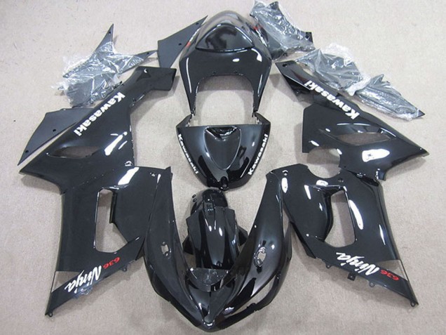 2005-2006 Glossy Black Kawasaki ZX6R Motorcycle Fairing