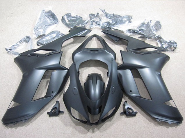 2007-2008 Black Kawasaki ZX6R Bike Fairings