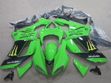 2007-2008 White Blue Ninja Kawasaki ZX6R Motorcycle Fairings