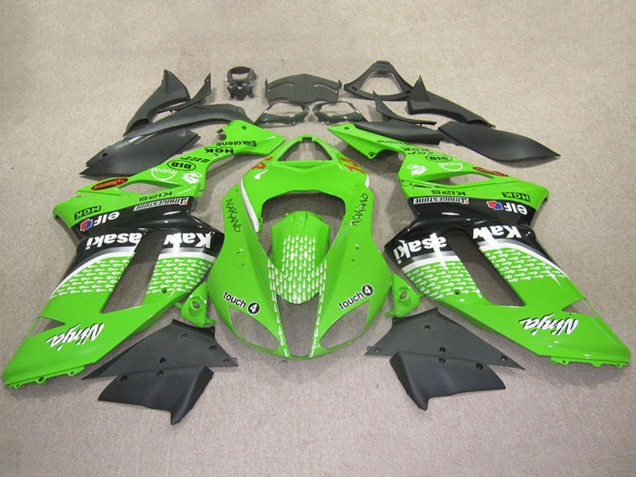 2007-2008 Green Touch 4 Kawasaki ZX6R Motorcycle Fairings