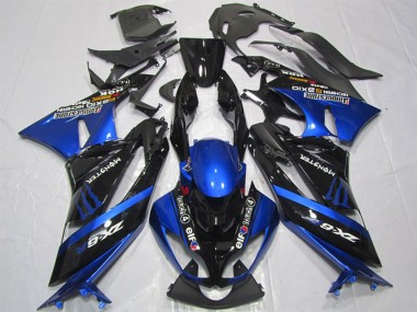 2009-2012 Blue Glossy Black Elf Touch4 Monster Bridgestone Kawasaki ZX6R Motorcycle Fairings