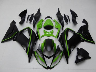 2013-2018 Green Matte Black Kawasaki ZX6R Motorcycle Fairings