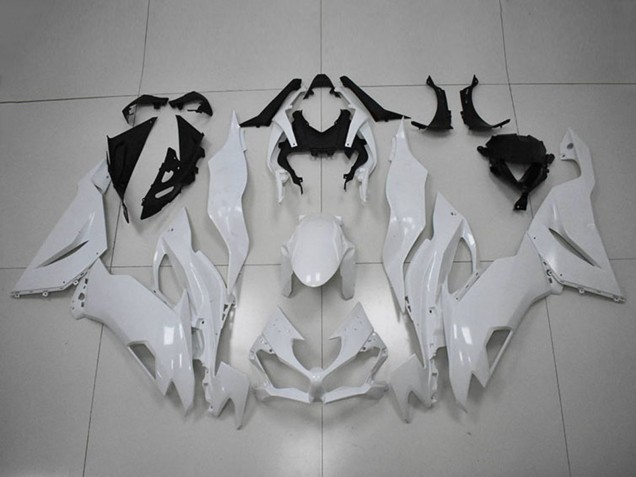 2019-2022 White Kawasaki ZX6R Motorcycle Fairings