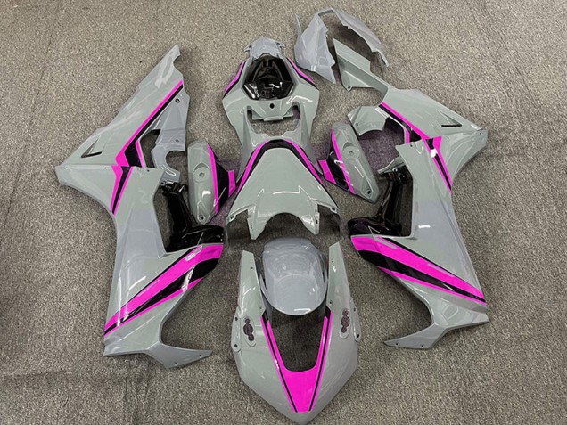 2017-2023 Nardo Grey with Pink Stripe Honda CBR1000RR Motorcycle Fairings