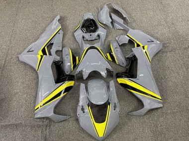 2017-2023 Nardo Grey with Yellow Stripe Honda CBR1000RR Motorcycle Fairings