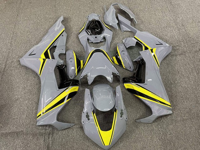 2017-2023 Nardo Grey with Yellow Stripe Honda CBR1000RR Motorcycle Fairings