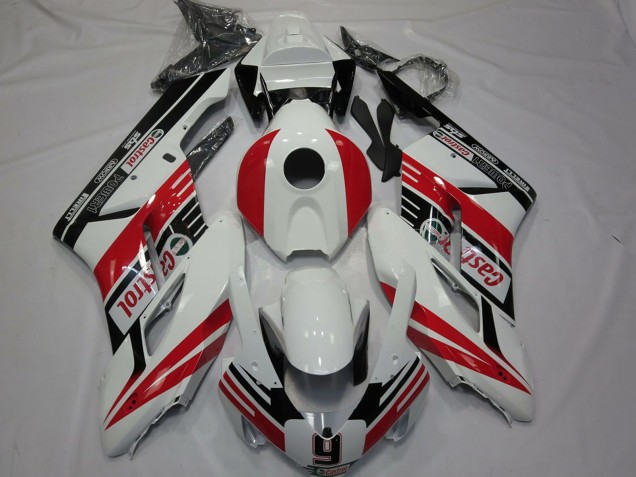 2004-2005 White Red Glossy Black Castrol 9 Honda CBR1000RR Motorcycle Fairings