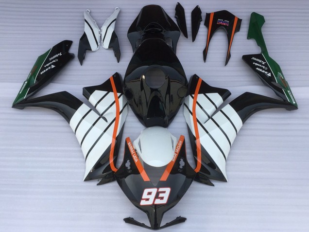 2012-2016 White Orange Glossy Black Baracuda 93 Honda CBR1000RR Motorcycle Fairings