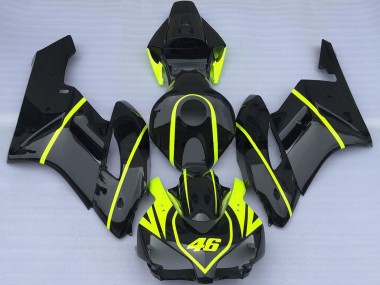 2004-2005 Glossy Black High Viz Yellow 46 Honda CBR1000RR Motorcycle Fairings
