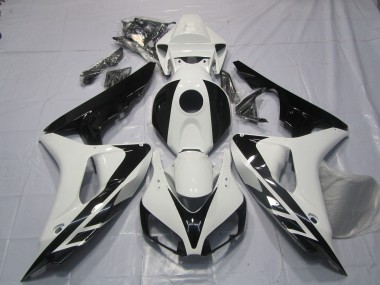 2006-2007 White Glossy Black OEM Style No Decals Honda CBR1000RR Motorcycle Fairings