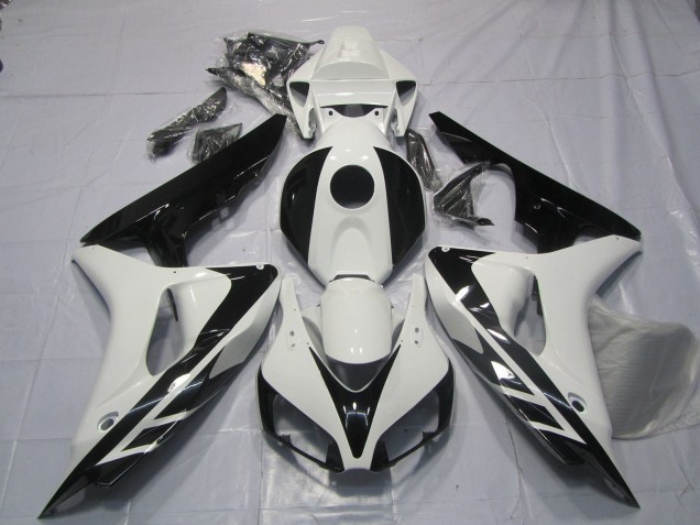 2006-2007 White Glossy Black OEM Style No Decals Honda CBR1000RR Motorcycle Fairings