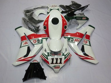 2008-2011 White Red Green Castrol 111 Honda CBR1000RR Motorcycle Fairings