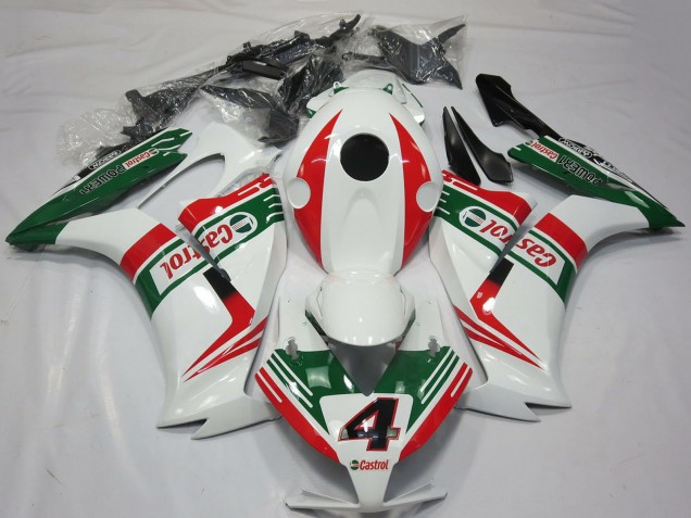 2012-2016 White Red Green Castrol 4 Honda CBR1000RR Motorcycle Fairings