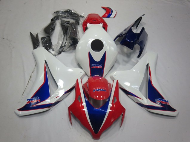 2008-2011 White Red Blue HRC Style Honda CBR1000RR Motorcycle Fairings