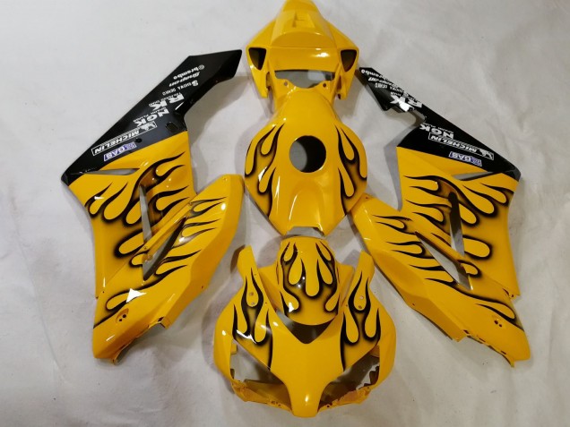 2012-2016 Yellow Black Flame Honda CBR1000RR Motorcycle Fairings