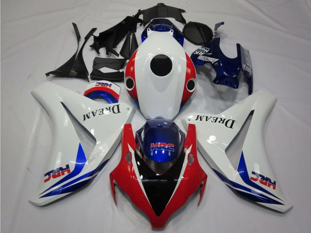 2008-2011 White Red Blue HRC Dream Glossy Black Honda CBR1000RR Motorcycle Fairings