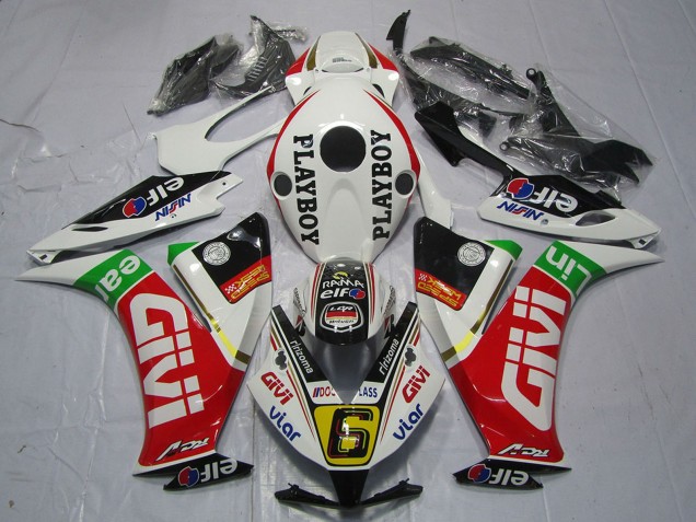 2012-2016 White Red Green Givi PlayBoy Honda CBR1000RR Motorcycle Fairings