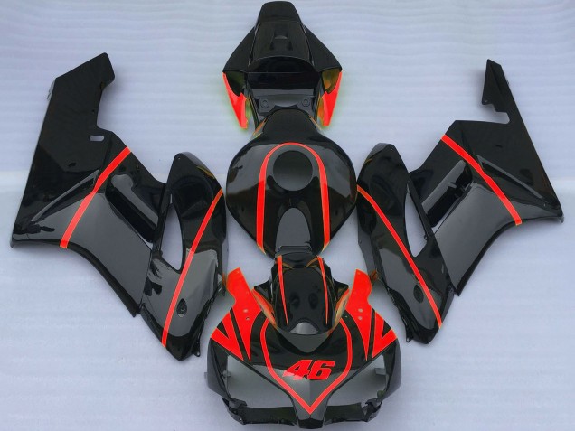 2004-2005 Glossy Black Red Honda CBR1000RR Motorcycle Fairings