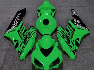 2004-2005 Green Glossy Black Flame Honda CBR1000RR Motorcycle Fairings
