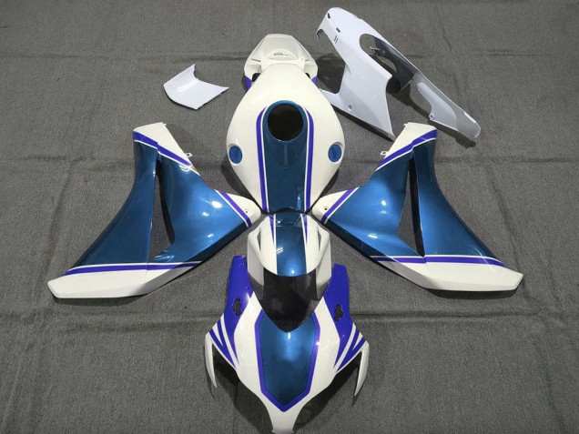 2008-2011 White Glossy Pearl Blue Honda CBR1000RR Motorcycle Fairings