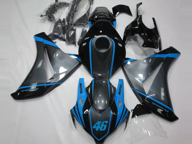2008-2011 Grey Blue Matte Black Motul 46 Honda CBR1000RR Motorcycle Fairings
