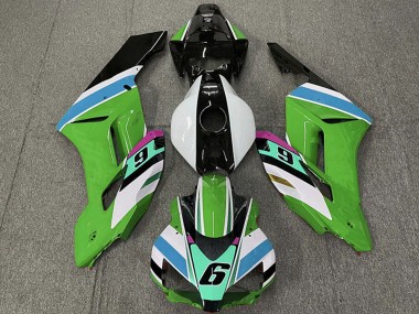 2004-2005 White Green Blue Glossy Black 6 Honda CBR1000RR Motorcycle Fairings