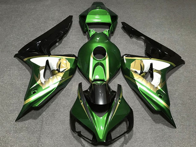 2006-2007 Green White Gold Glossy Black Honda CBR1000RR Motorcycle Fairings