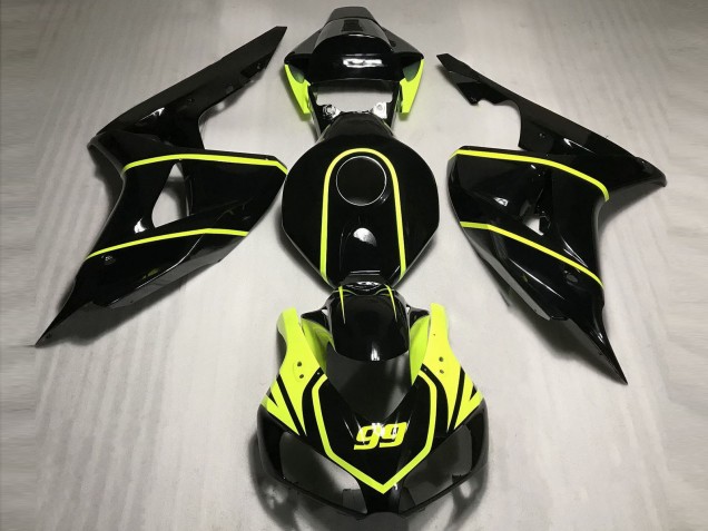 2006-2007 Glossy Black High Viz Yellow 99 Honda CBR1000RR Motorcycle Fairings