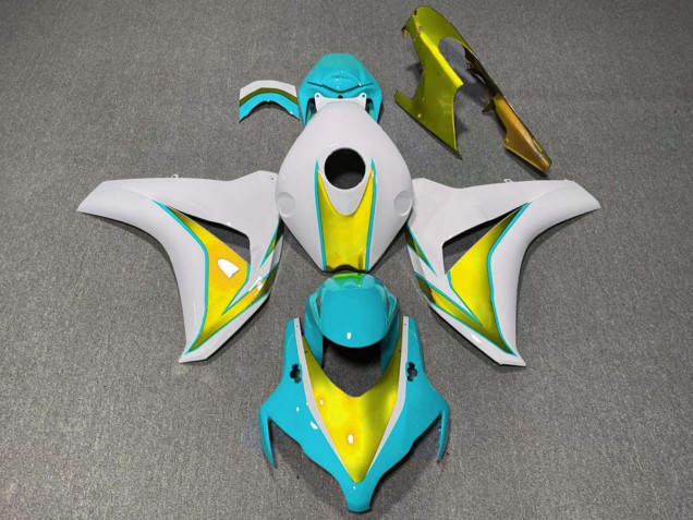 2008-2011 White Light Blue Gold Honda CBR1000RR Motorcycle Fairings