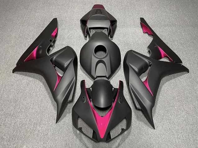 2006-2007 Matte Black Pink Honda CBR1000RR Motorcycle Fairings
