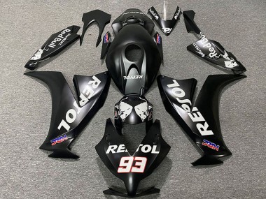 2012-2016 Matte Black White Repsol HRC 93 Honda CBR1000RR Motorcycle Fairings