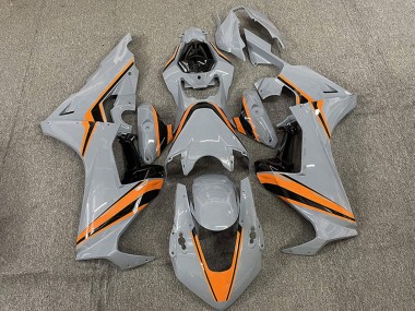 2017-2023 Nardo Grey with Orange Stripe Honda CBR1000RR Motorcycle Fairings
