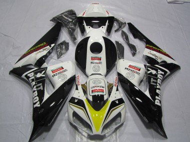 2006-2007 White Yellow Red Glossy Black Denso PlayBoy Honda CBR1000RR Motorcycle Fairings