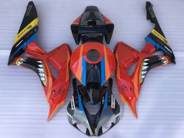 2006-2007 Red Blue Yellow Glossy Black Shark Honda CBR1000RR Motorcycle Fairings