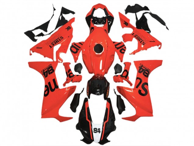 2017-2023 Red Glossy Black Street Flava Honda CBR1000RR Motorcycle Fairings