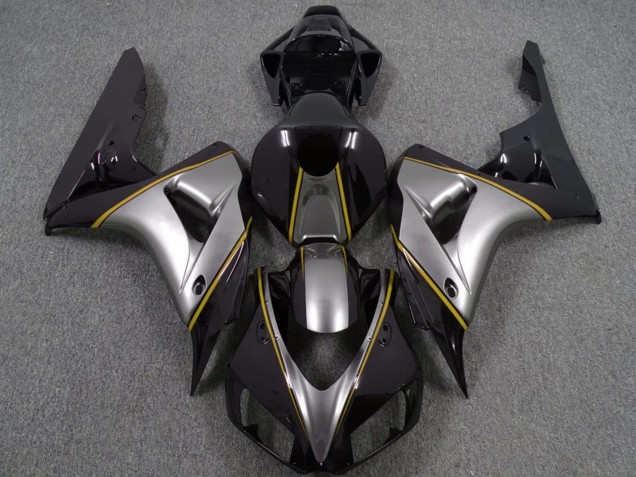 2006-2007 Silver Yellow Glossy Black Pin Stripe Honda CBR1000RR Motorcycle Fairings